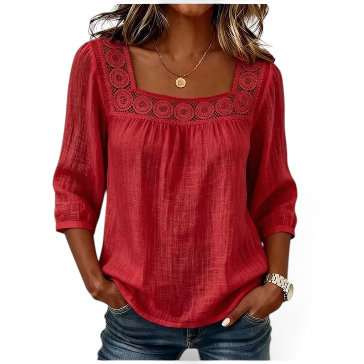 Luciene™ Square-neck sleeve top