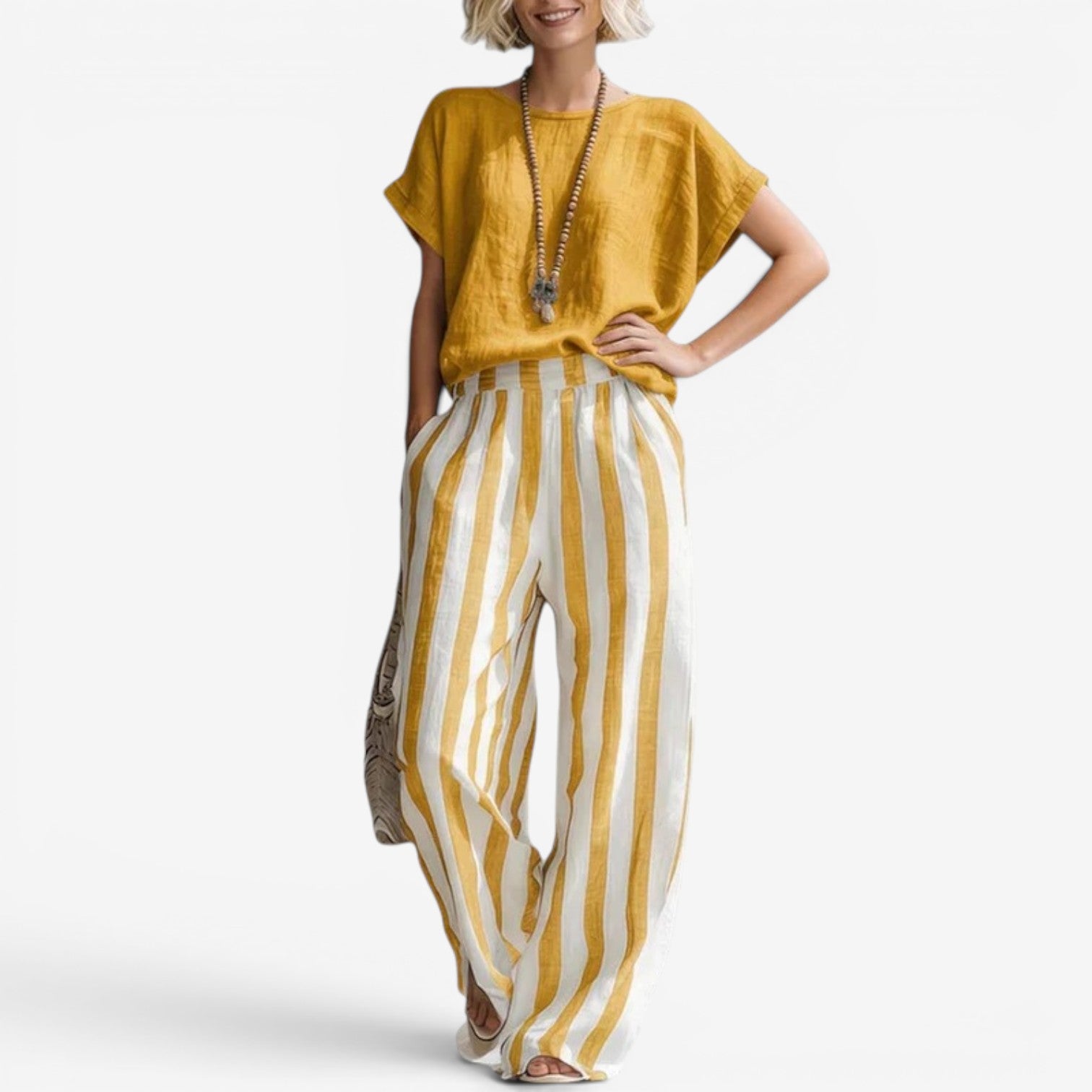Charice™ Striped Linen Two-Piece Set