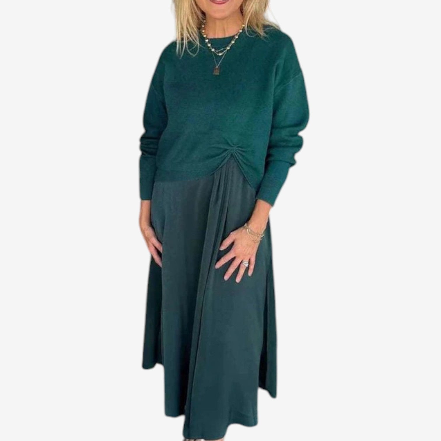 Odette™ Pleated Sweater Dress