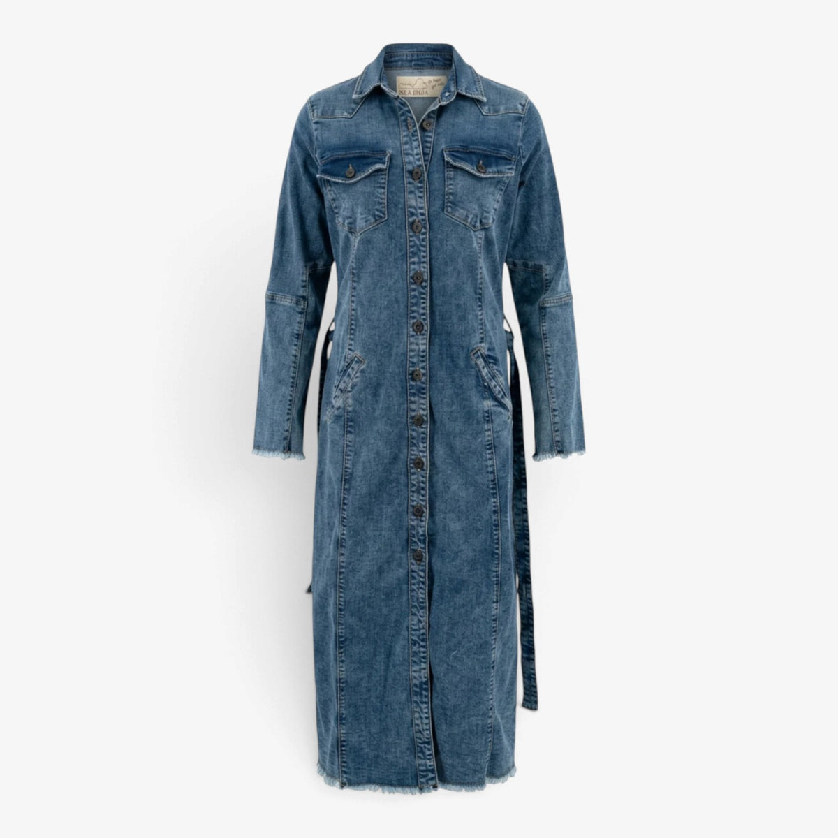 Lea™ Longline Belted Denim Dress