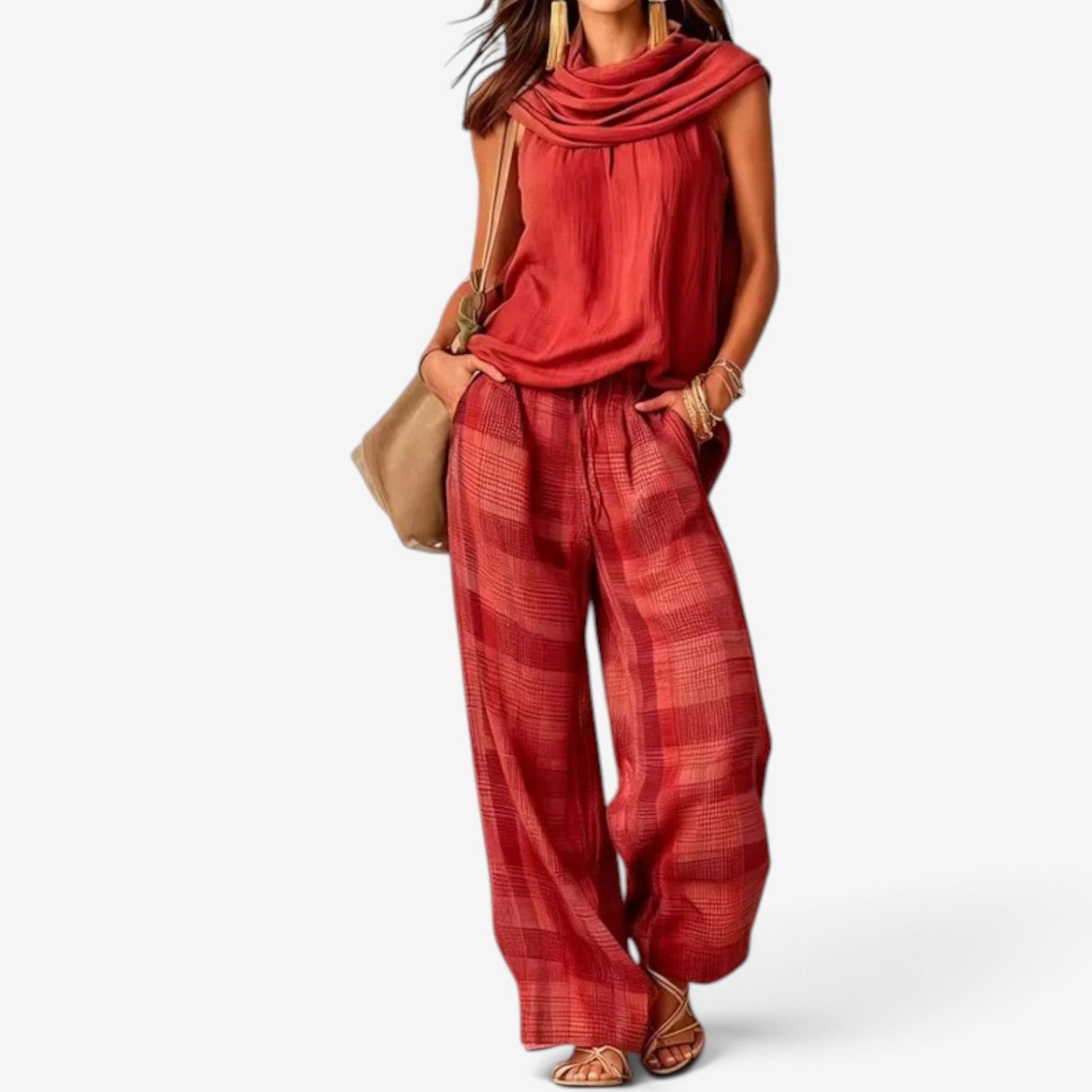 Carina™ Sleeveless top trousers set