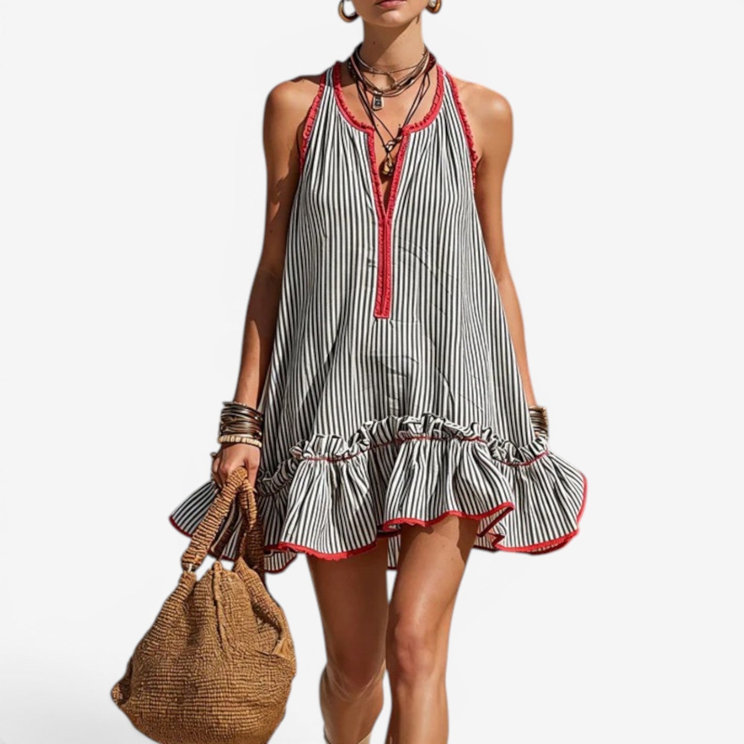 Riana™ Short striped dress