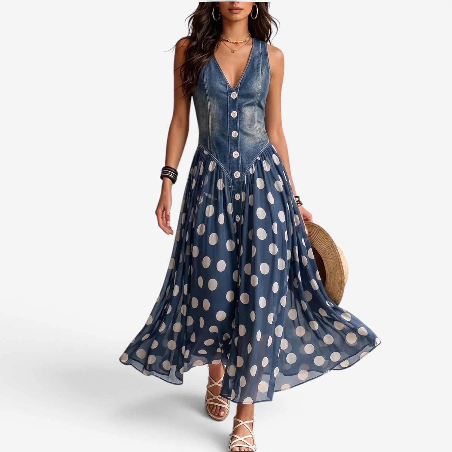 Jeya™ Combined midi dress