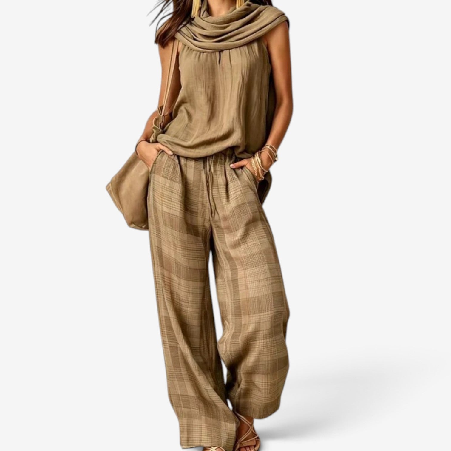 Carina™ Sleeveless top trousers set