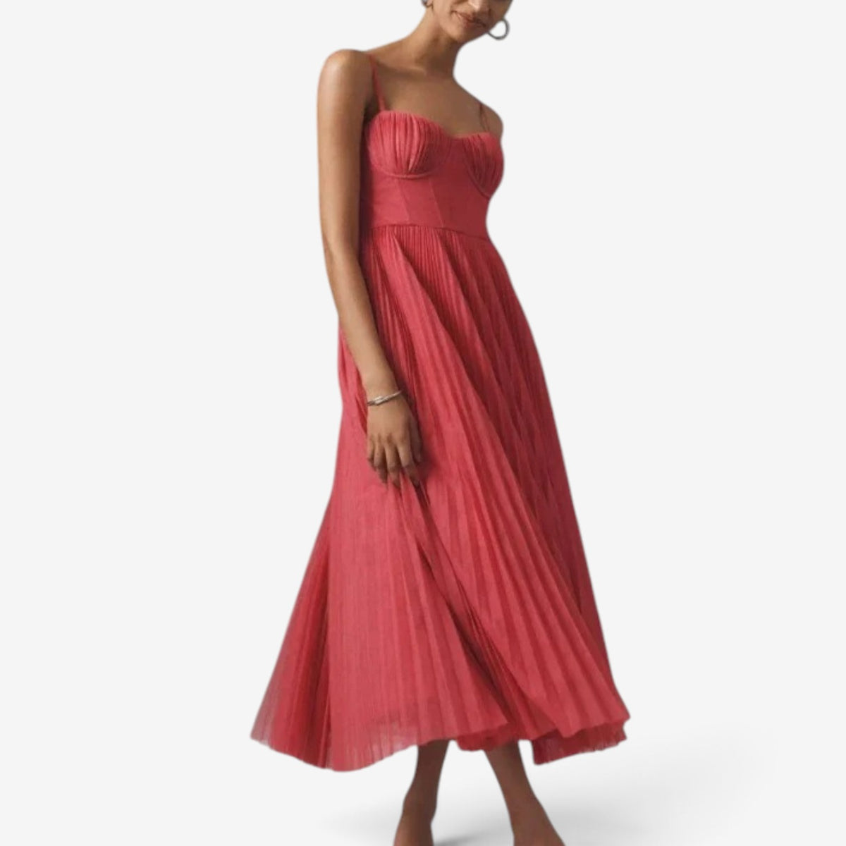 Nayla™ Pleated tulle midi dress