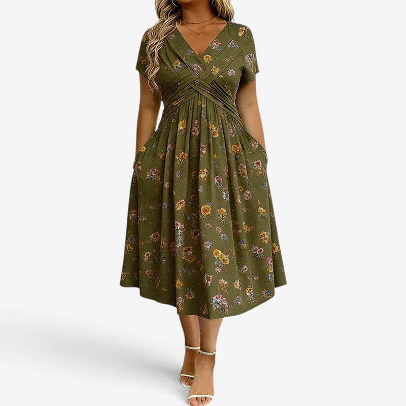 Adaline™ Floral Draped Midi Dress