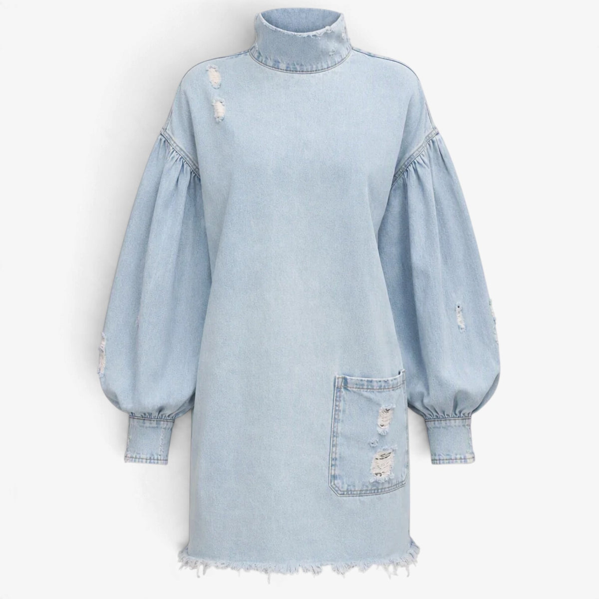 Evelyne™ Oversized Distressed Denim Dress