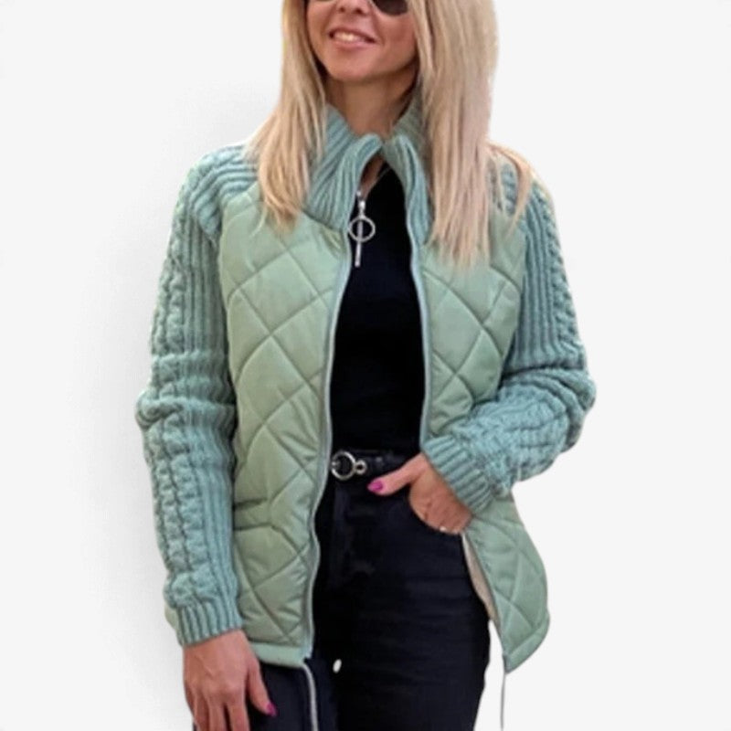 Brielle™ Quilted Knit-Sleeve Jacket