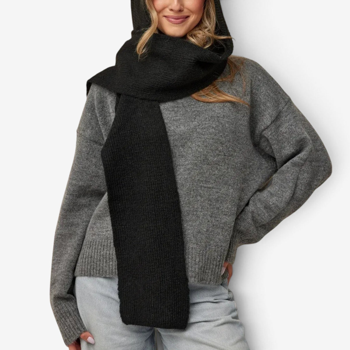 Ondine™ Long Hooded Knit Scarf
