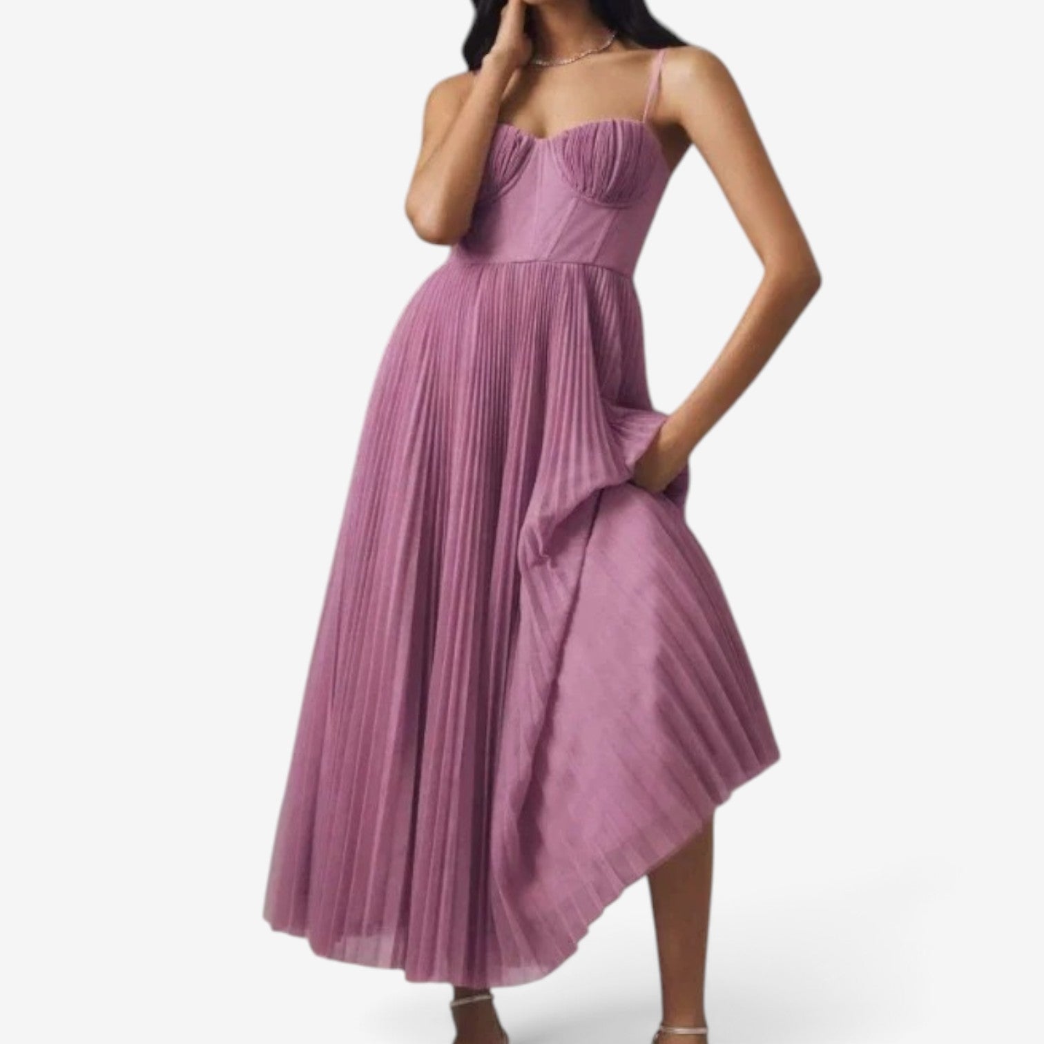 Nayla™ Pleated tulle midi dress