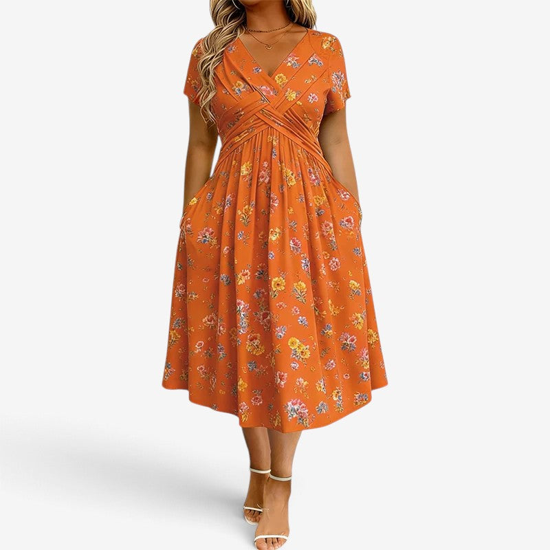 Adaline™ Floral Draped Midi Dress