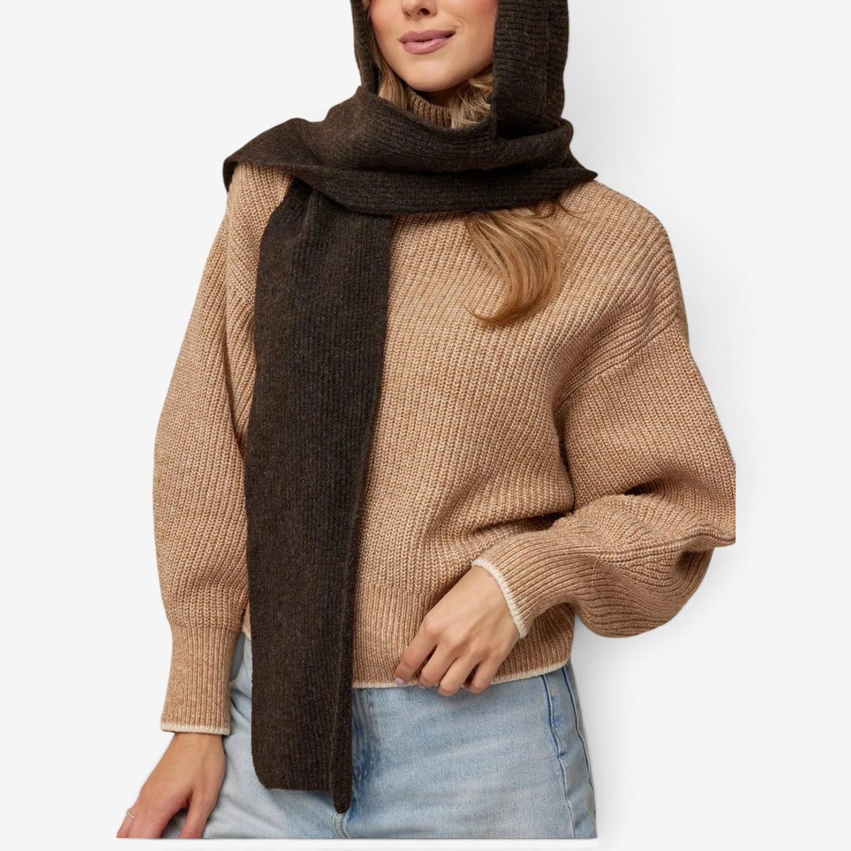 Ondine™ Long Hooded Knit Scarf