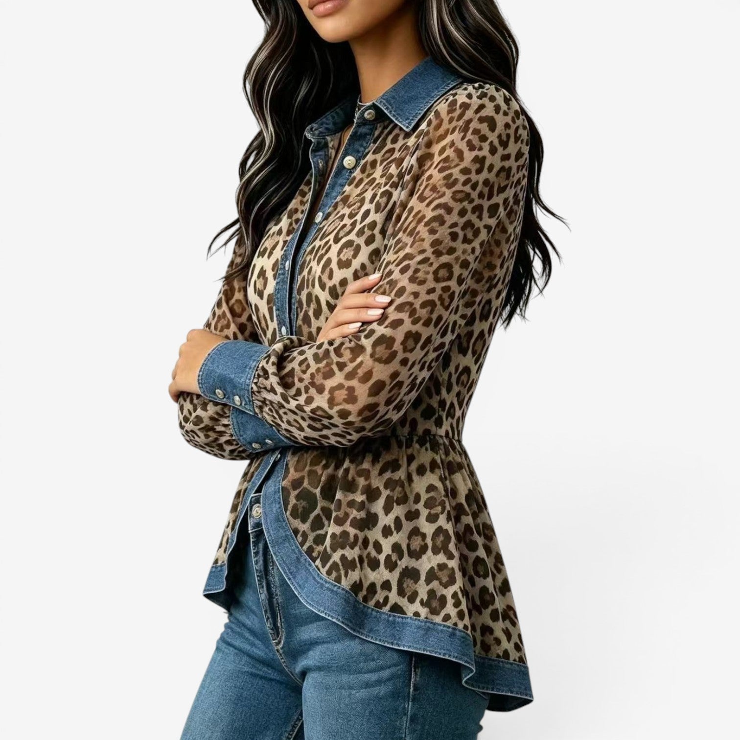 Lorie™ Leopard peplum blouse