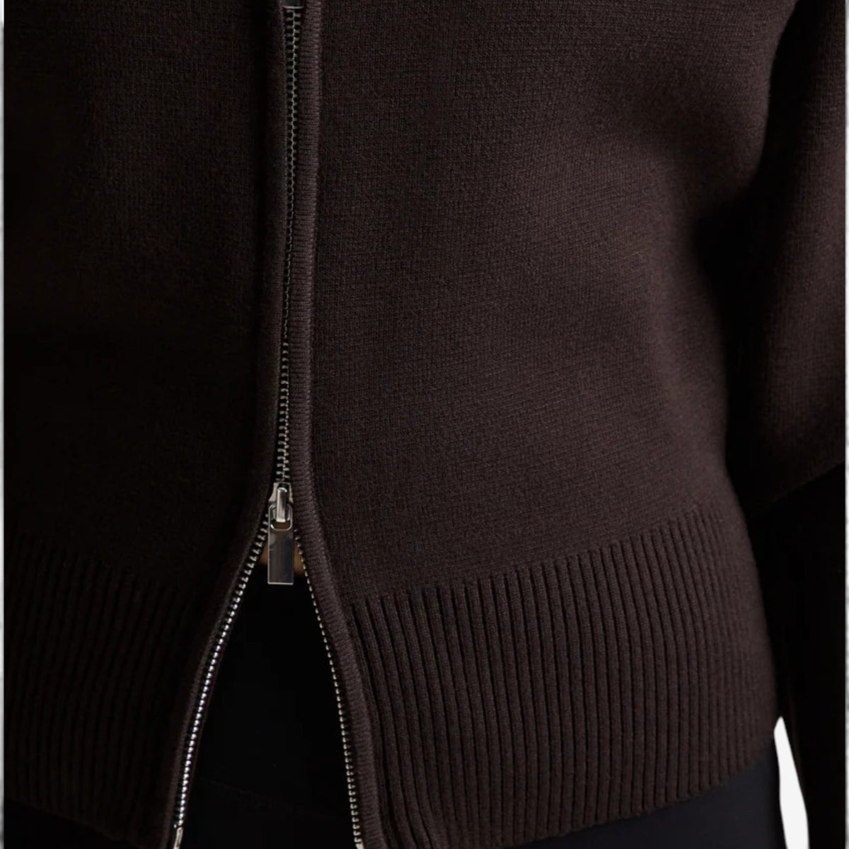 Marisol™ Ribbed Hem Zip Sweater