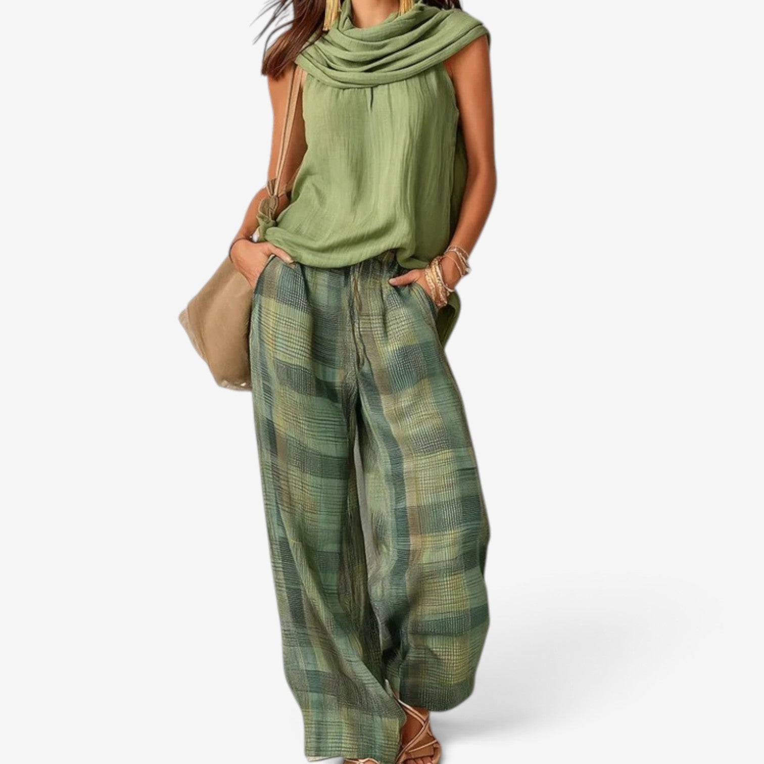 Carina™ Sleeveless top trousers set