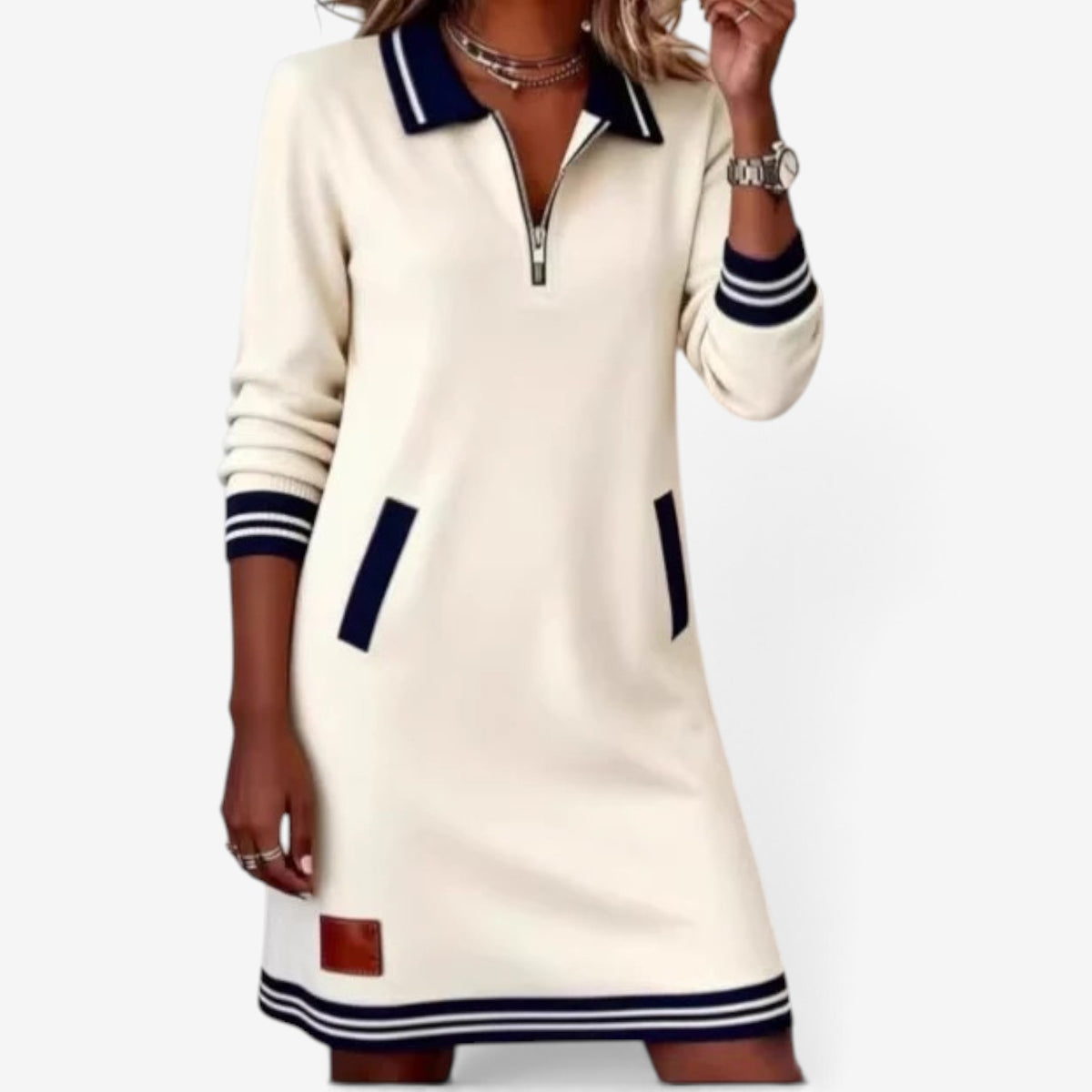 Mia™ Zip-collar sweater dress