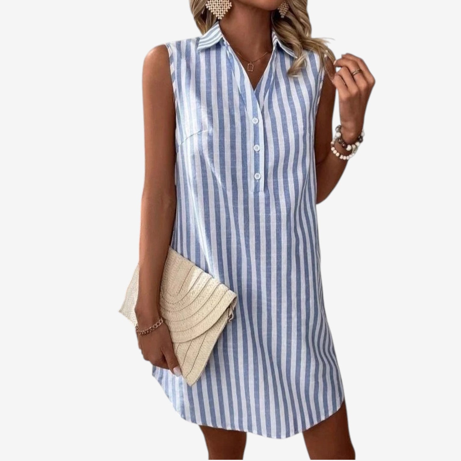 Alleah™ Sleeveless shirt mini dress