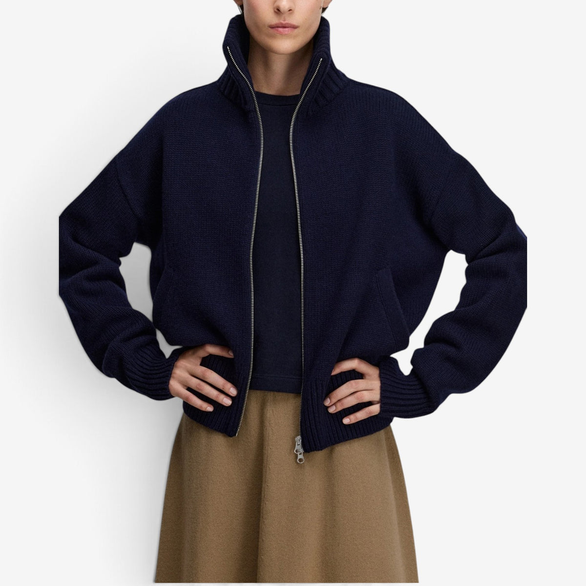 Rhea™ Chunky Knit Zip-Up Jacket