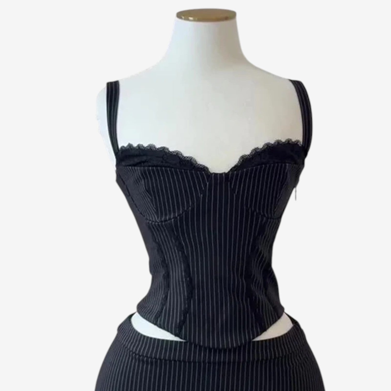 Lourie™ Lace-trim corset set