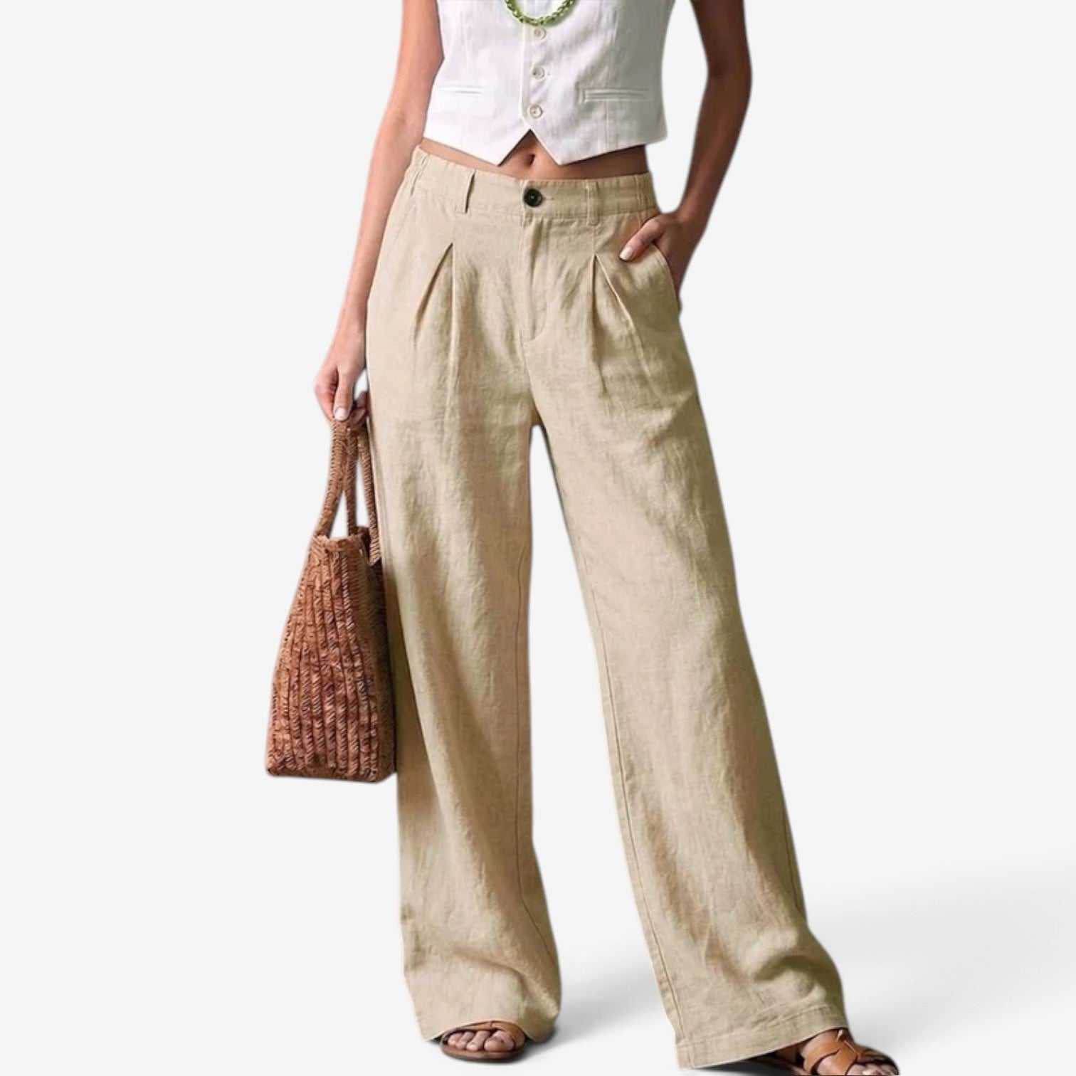 Noira™ Pleated wide-leg trousers