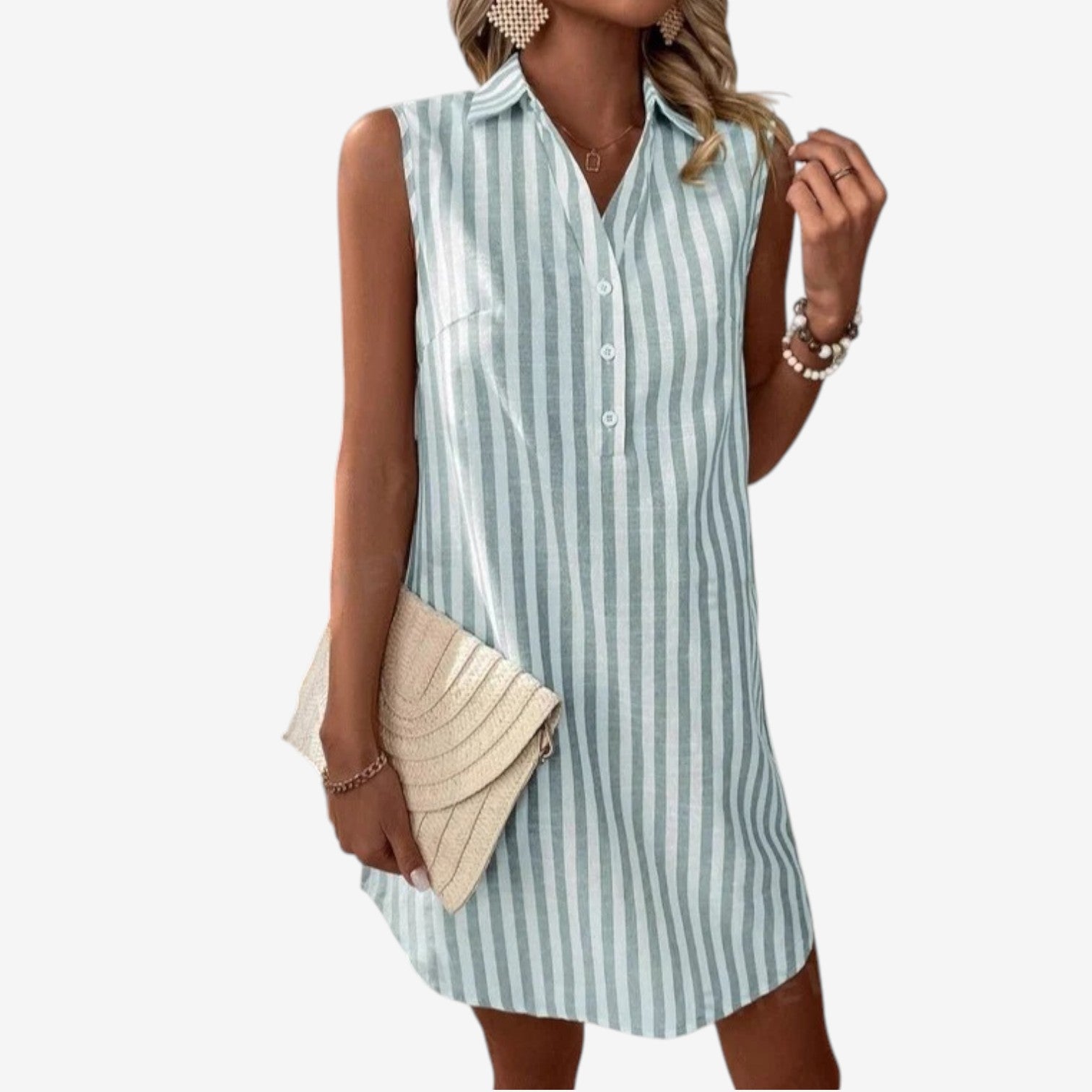 Alleah™ Sleeveless shirt mini dress