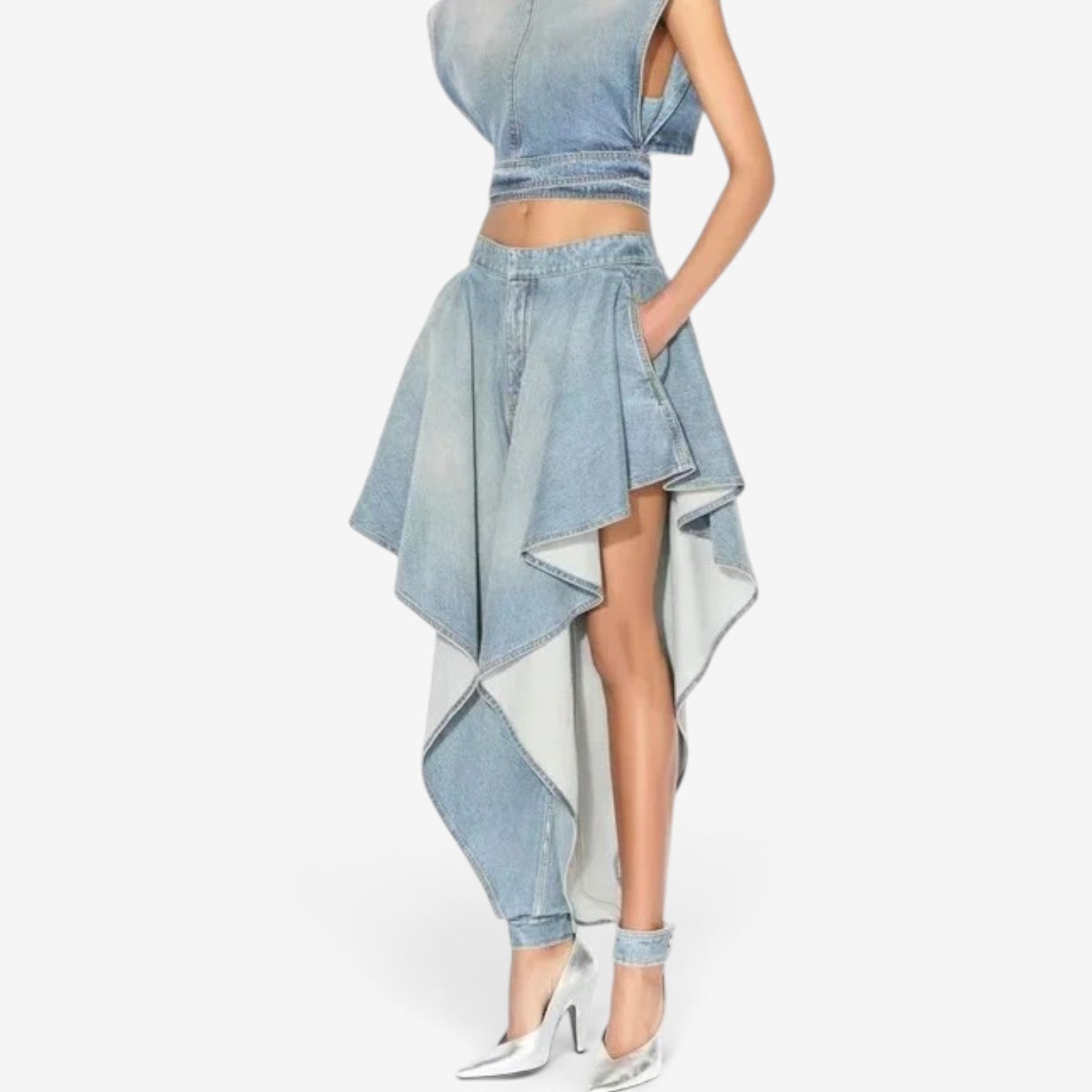 Vaine™ Asymmetrical denim skirt