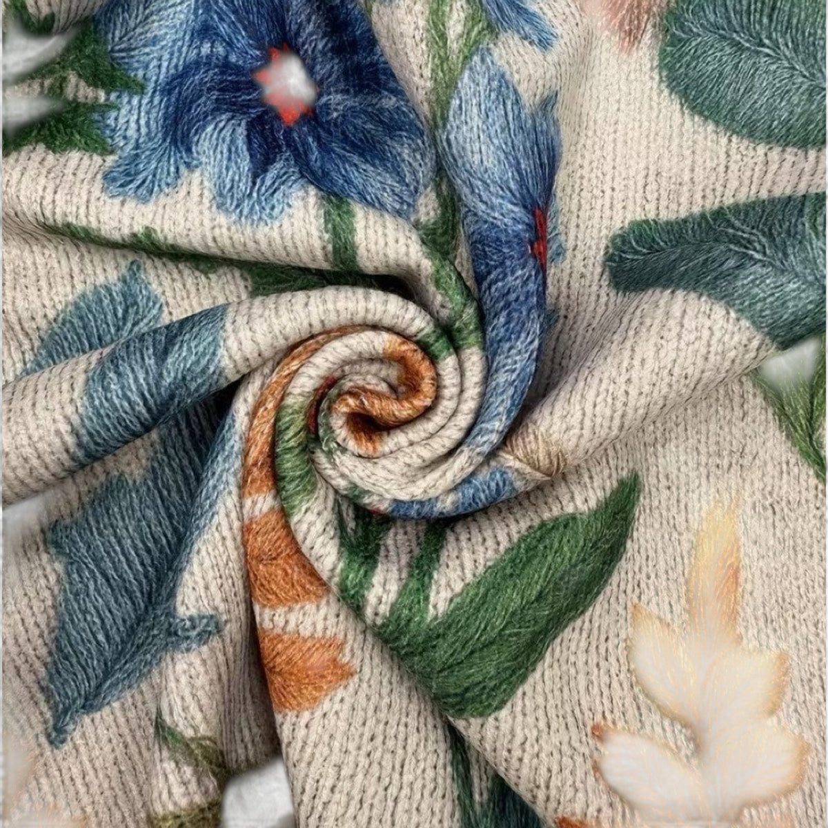 Romane™ Botanical Pattern Knit Jacket