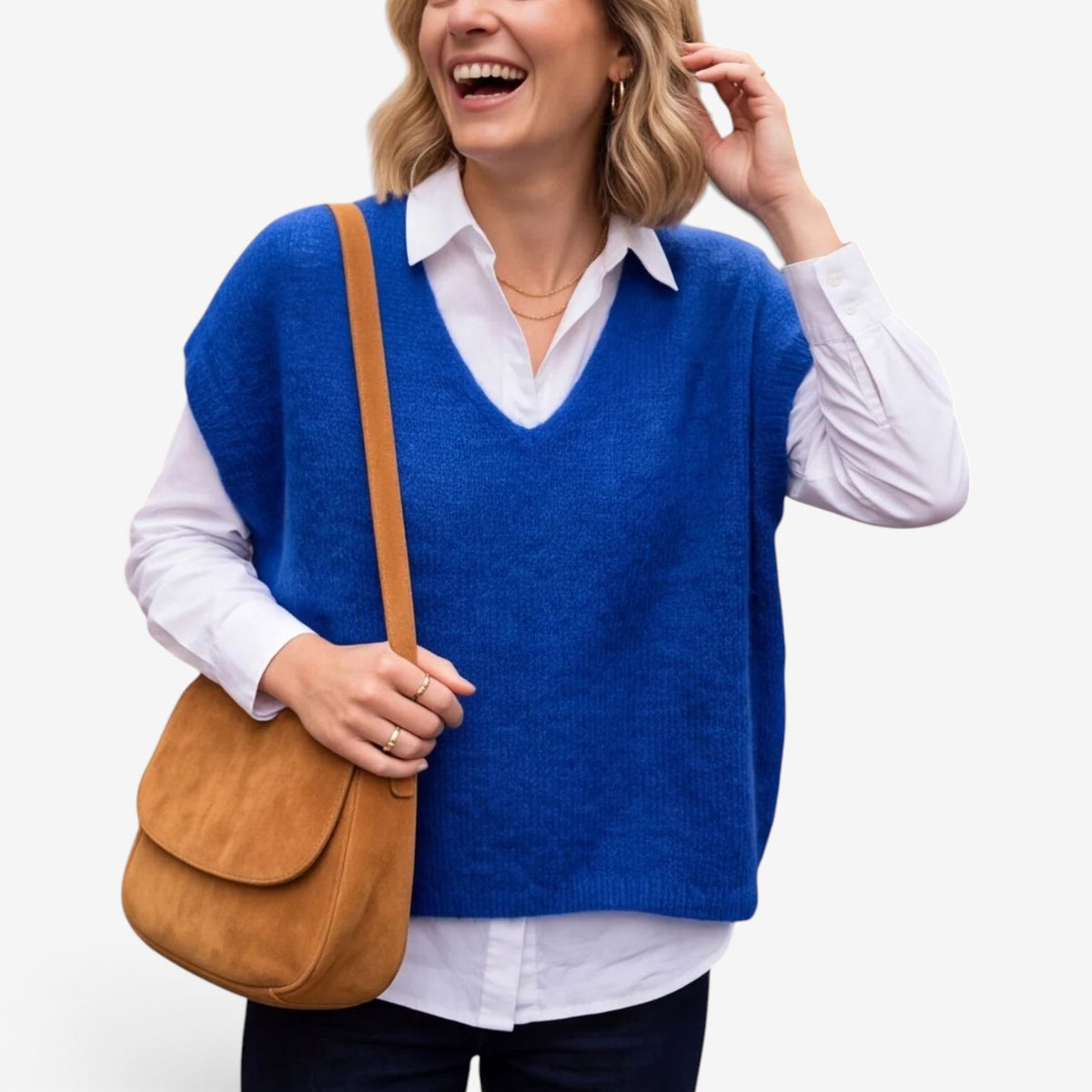 Aimee™ Oversized V-Neck Knit Vest