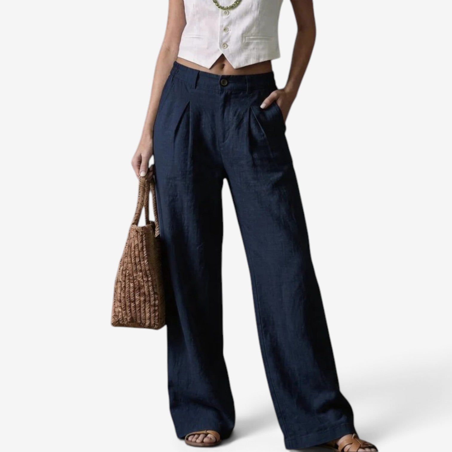 Noira™ Pleated wide-leg trousers