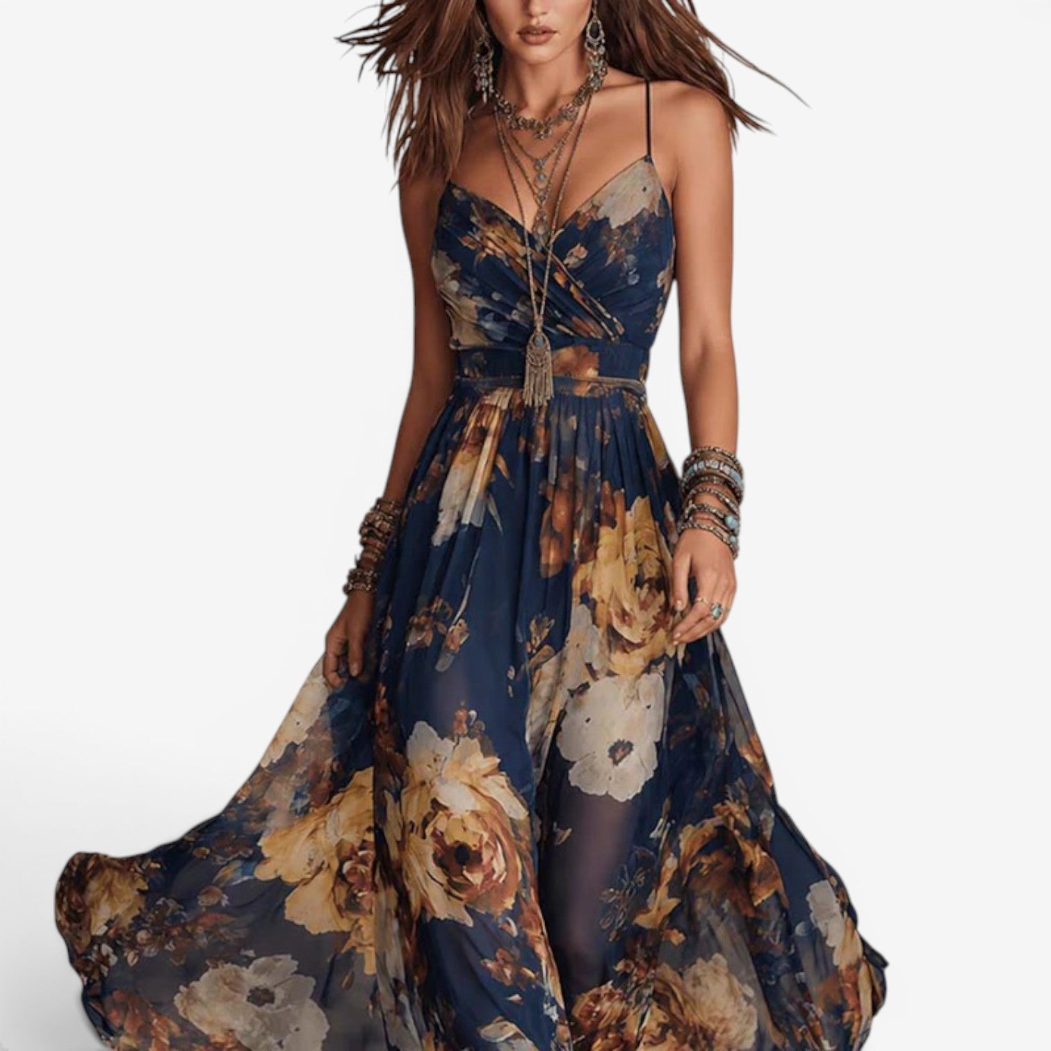 Zaira™ Long chiffon dress