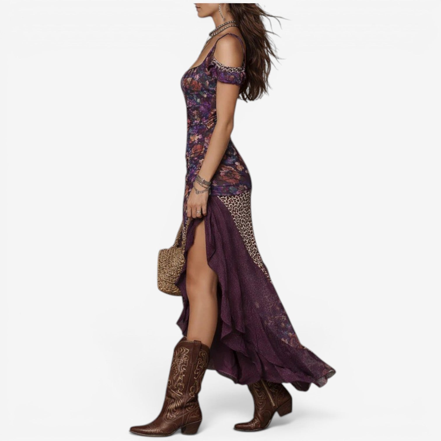 Kaeli™ Bohemian patchwork maxi dress