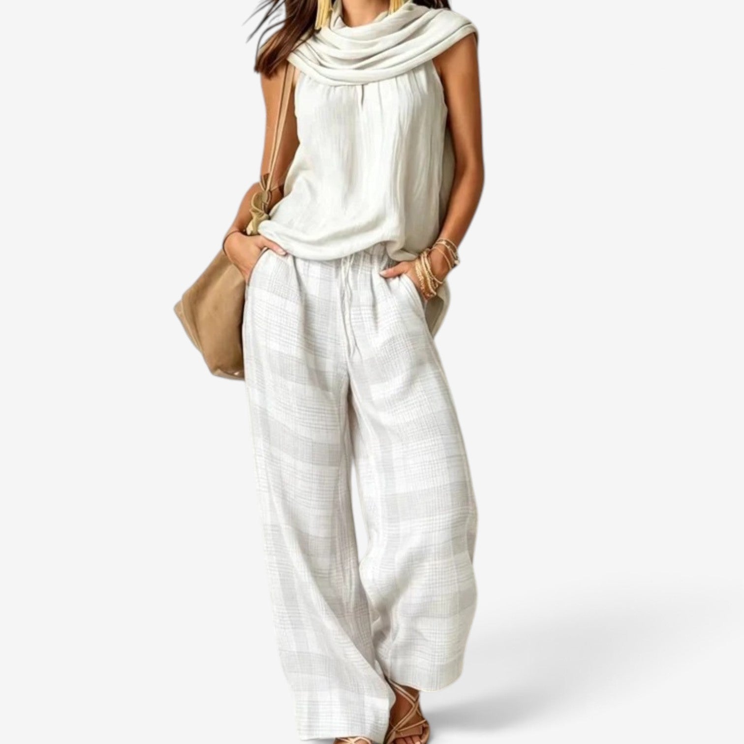 Carina™ Sleeveless top trousers set