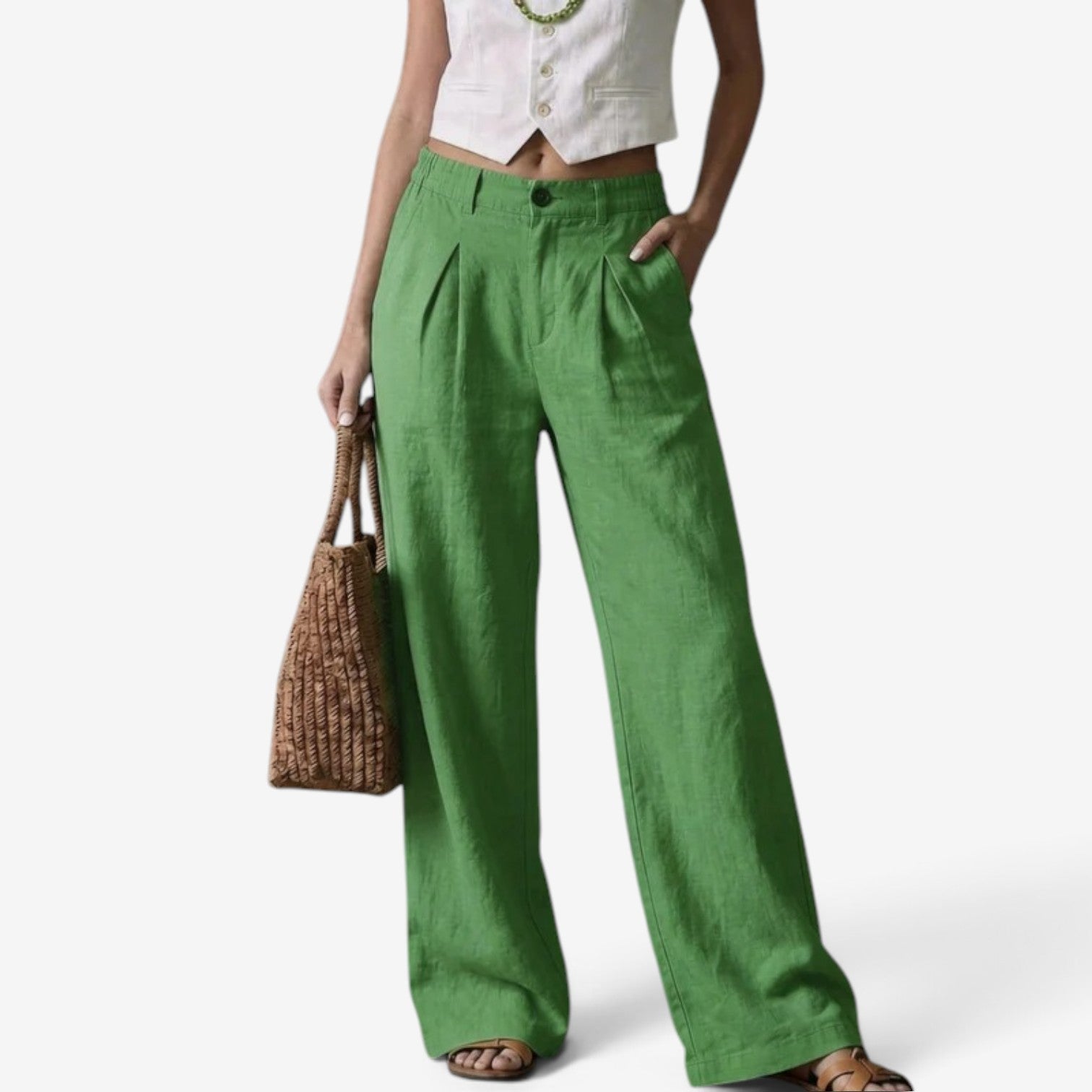 Noira™ Pleated wide-leg trousers