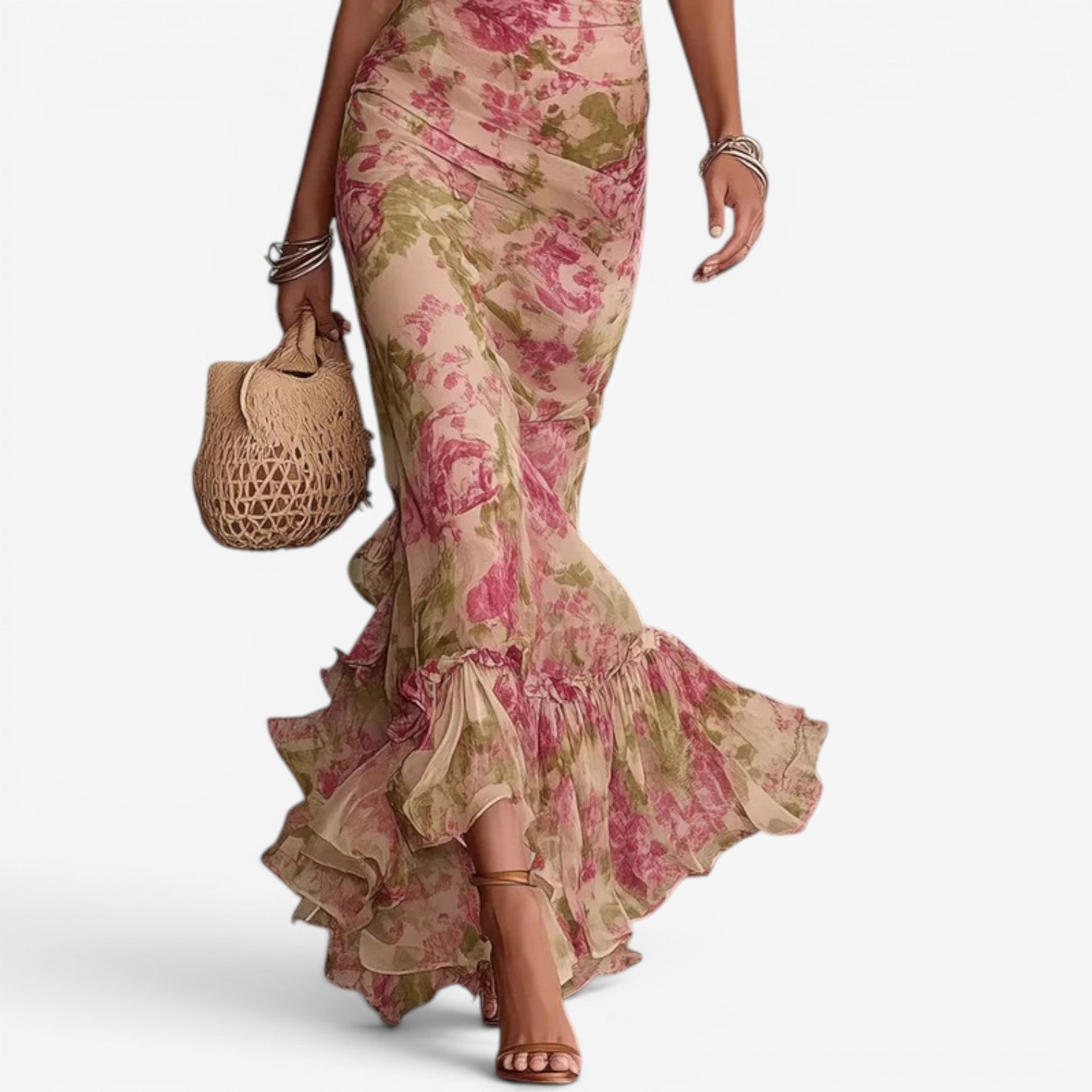 Cherry™ Floral High-Neck Dress