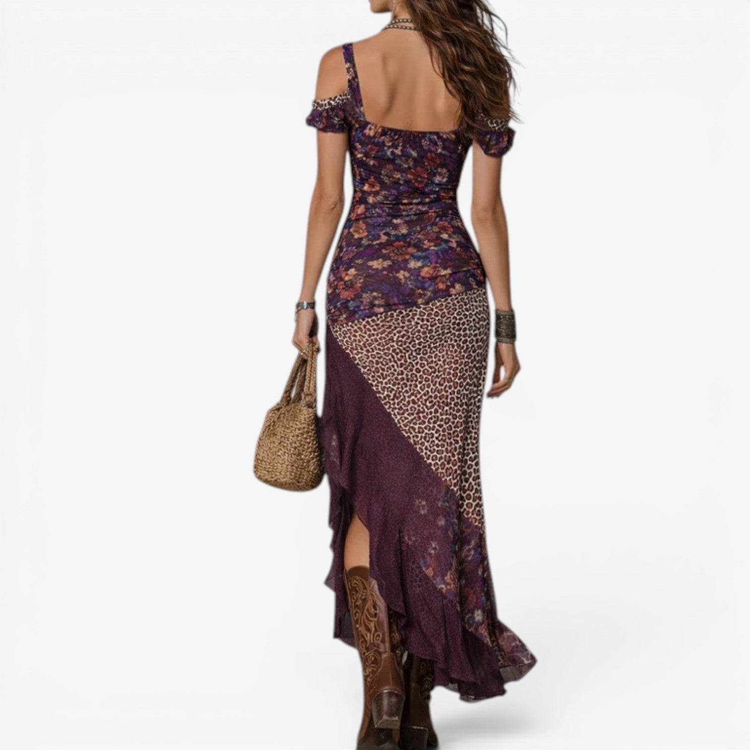Kaeli™ Bohemian patchwork maxi dress