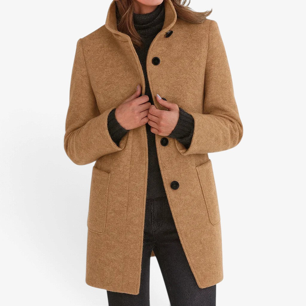 Henrietta™ Wool-Blend Stand Collar Coat