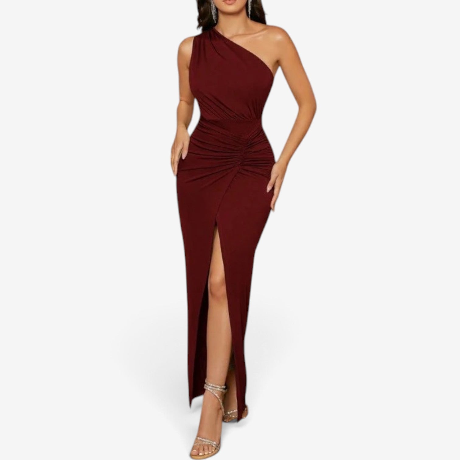 Alessandra™ Long one-shoulder dress
