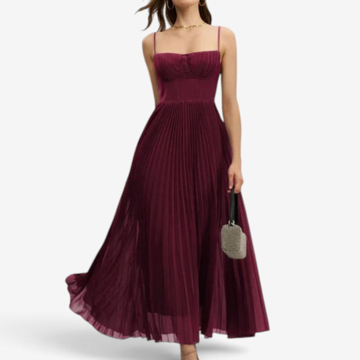 Nayla™ Pleated tulle midi dress