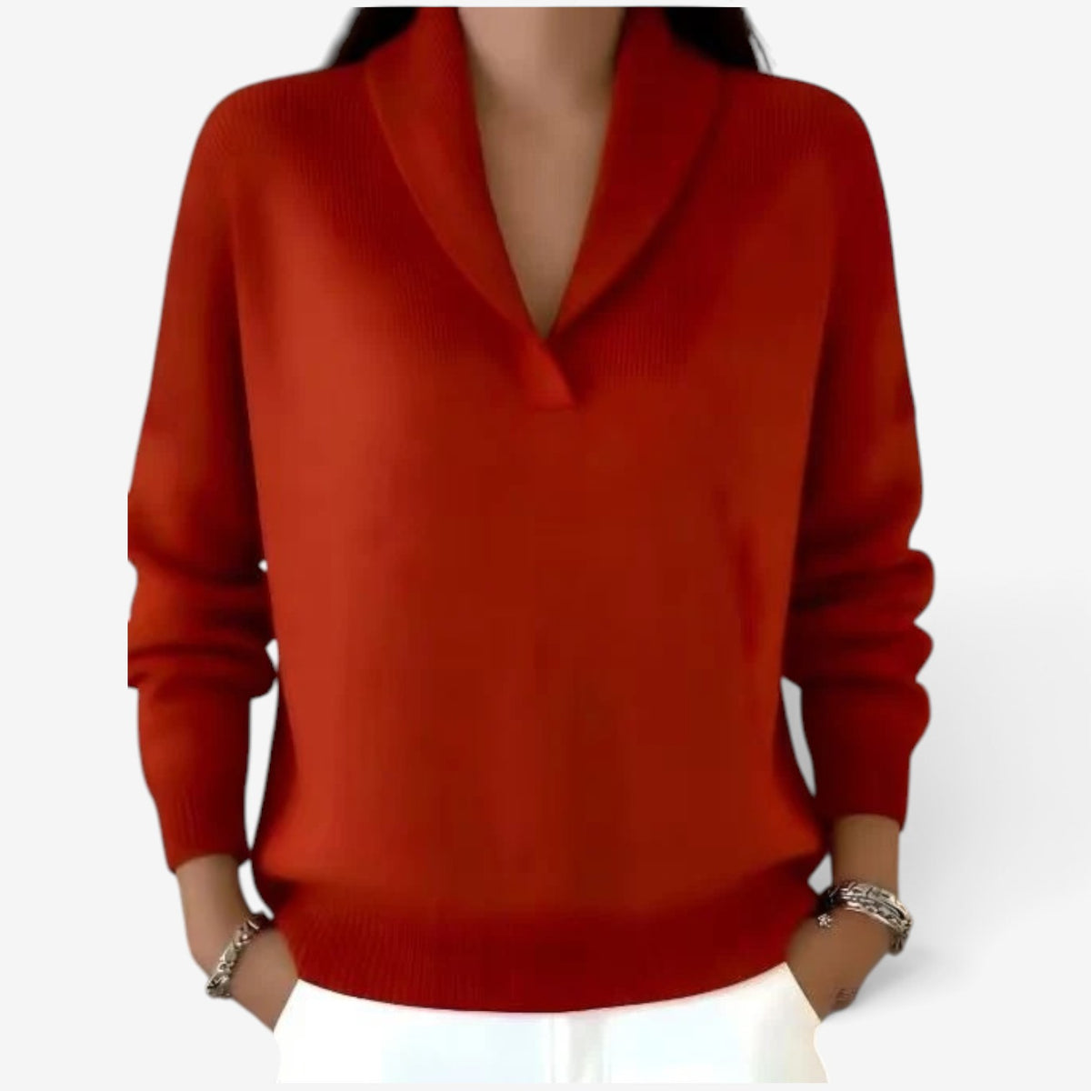 Kaira™ Shawl collar knit sweater