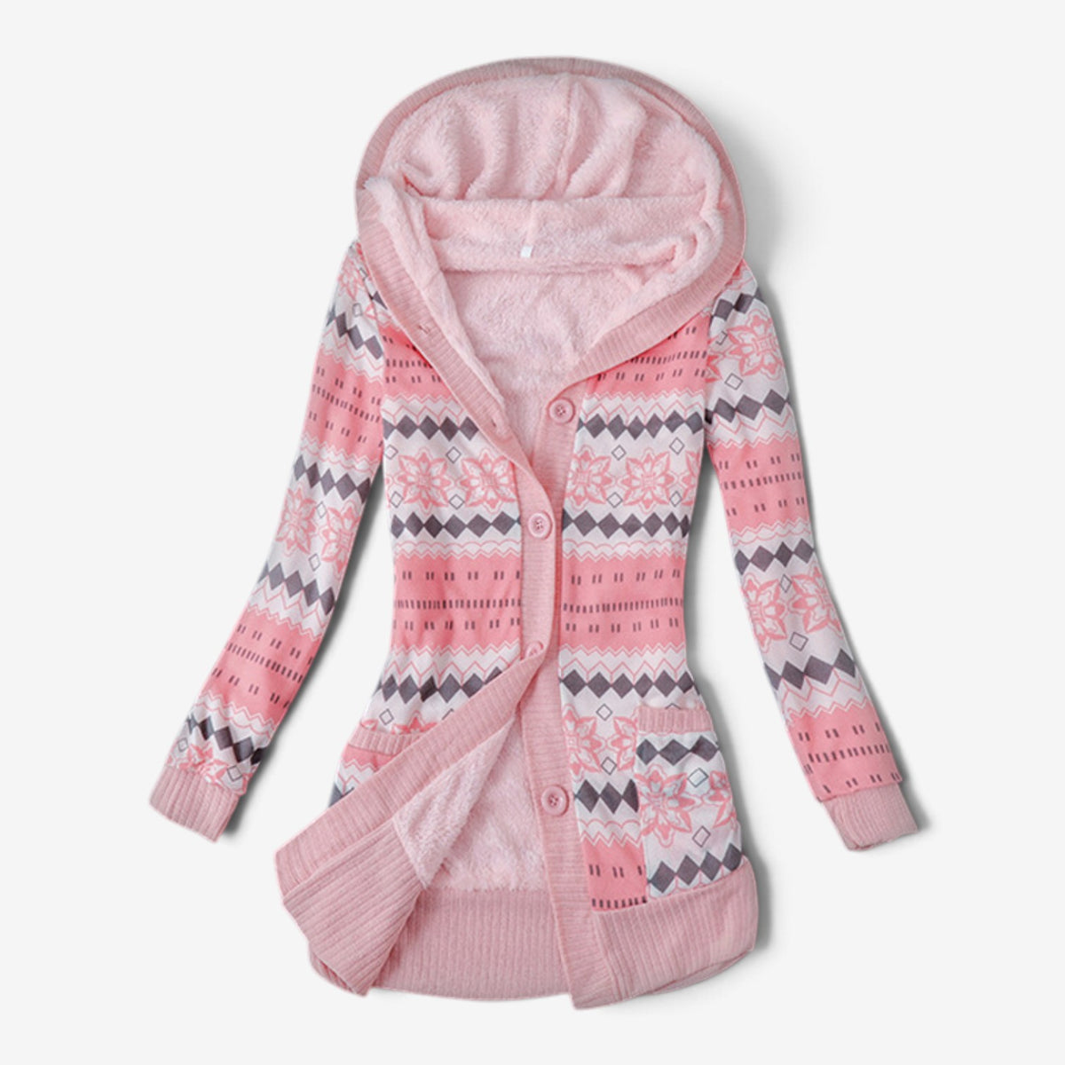 Vien™ Hooded Patterned Knit Cardigan