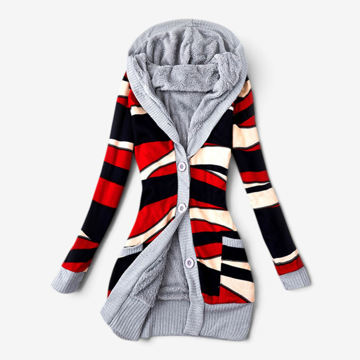 Vien™ Hooded Patterned Knit Cardigan