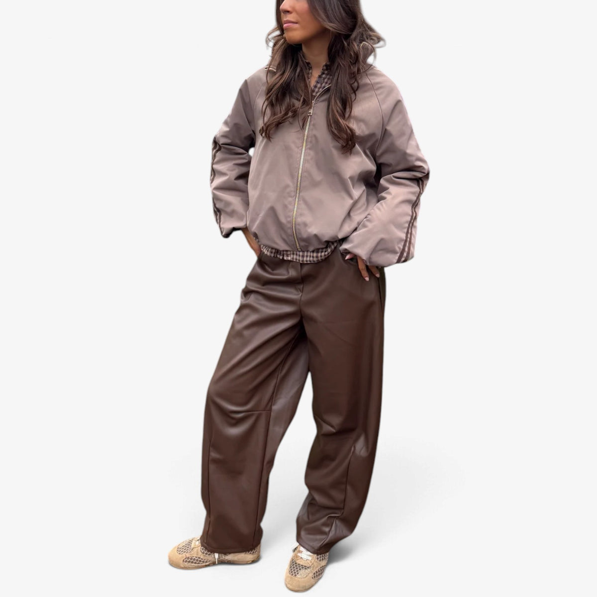 Clarisse™ Striped Sleeve Bomber Jacket
