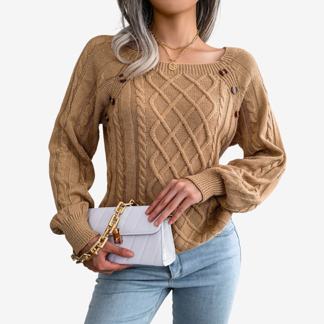 Meli™ Decorative Button Sweater