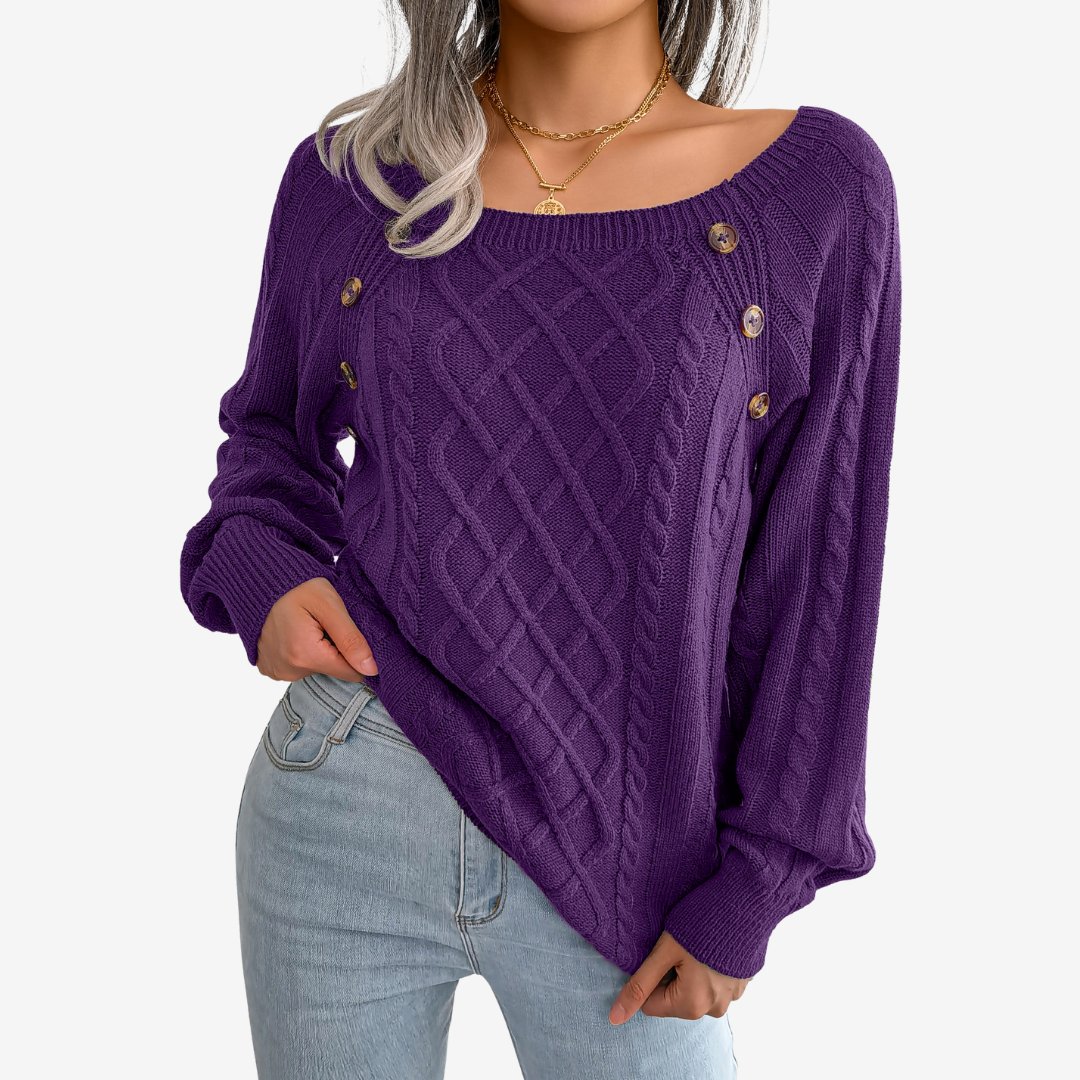 Meli™ Decorative Button Sweater