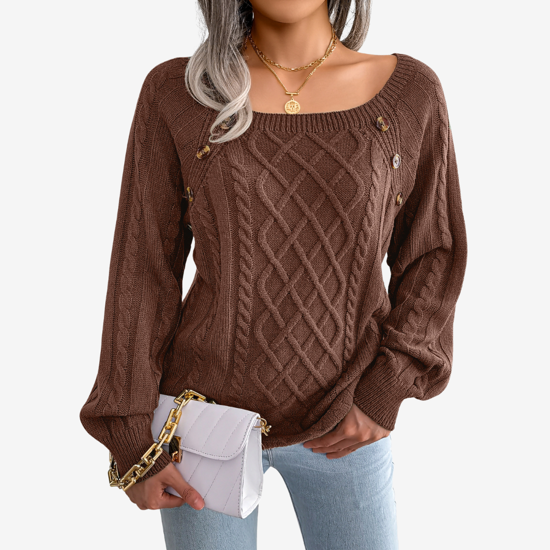 Meli™ Decorative Button Sweater
