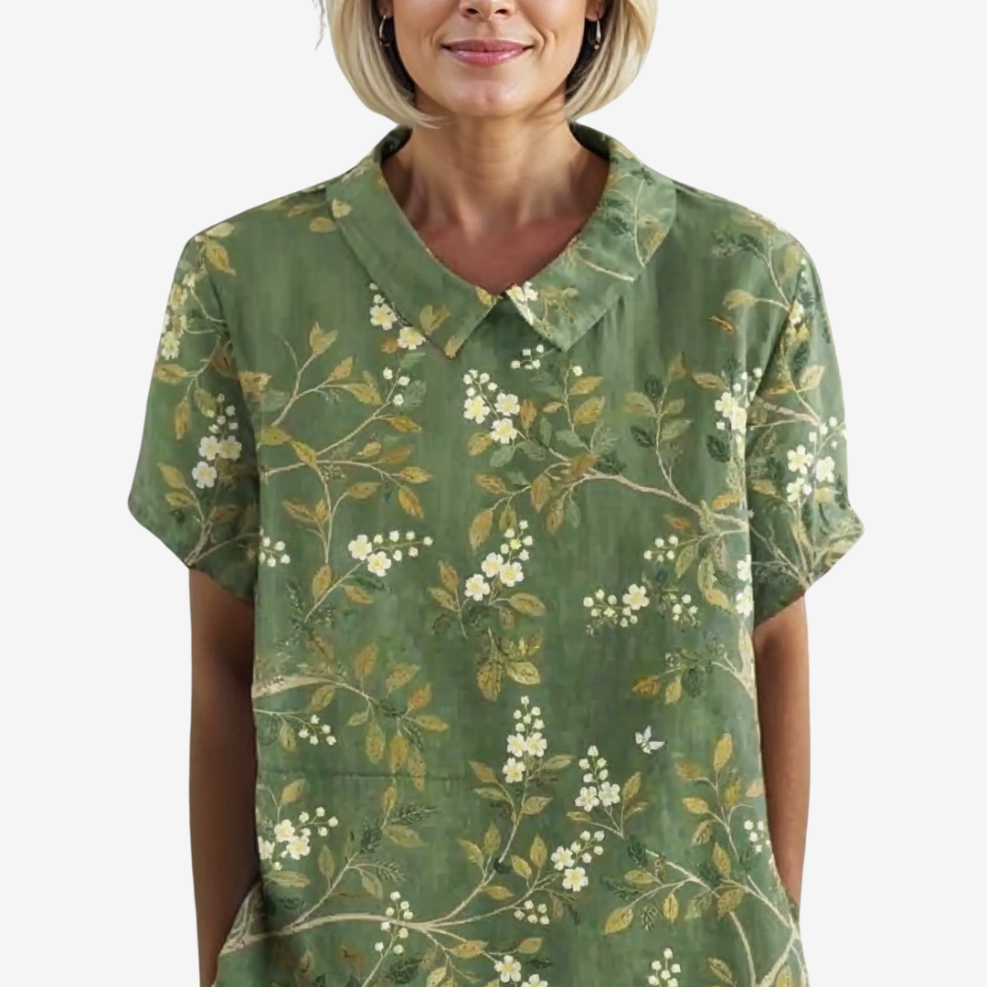 Amélie™ Vintage Linen Blouse