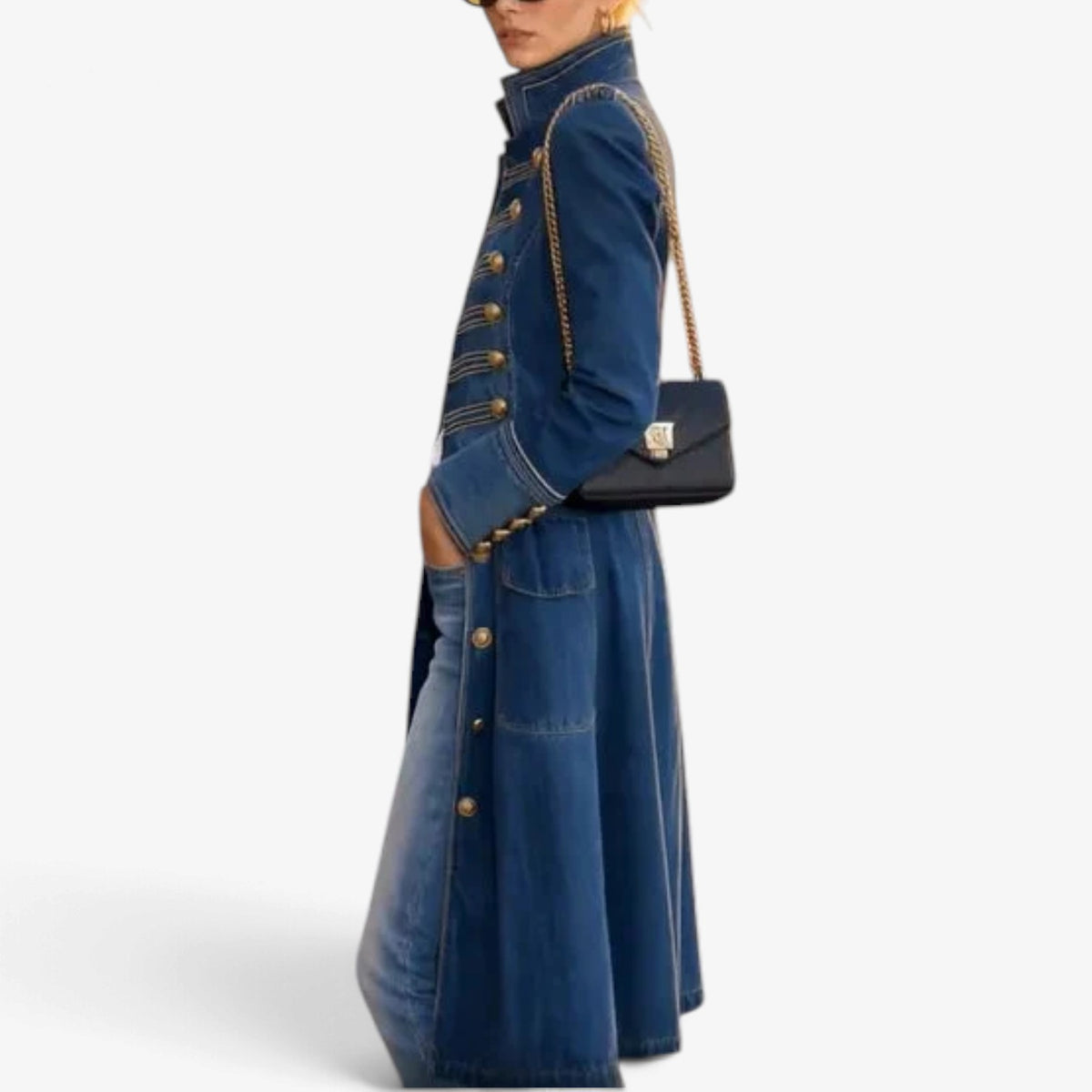Valentina™ Military Denim Longline Coat