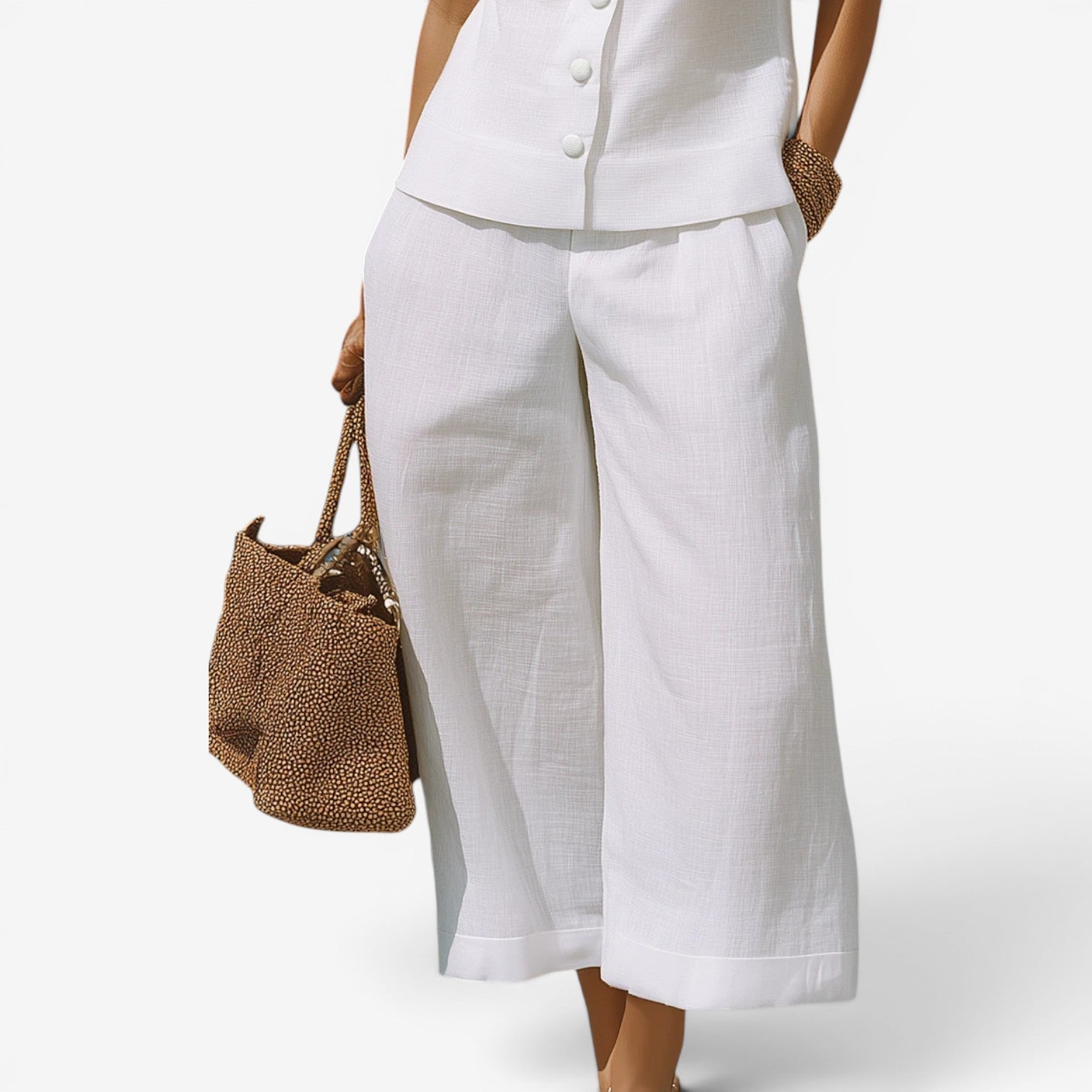 Khalia™ Square neckline linen set