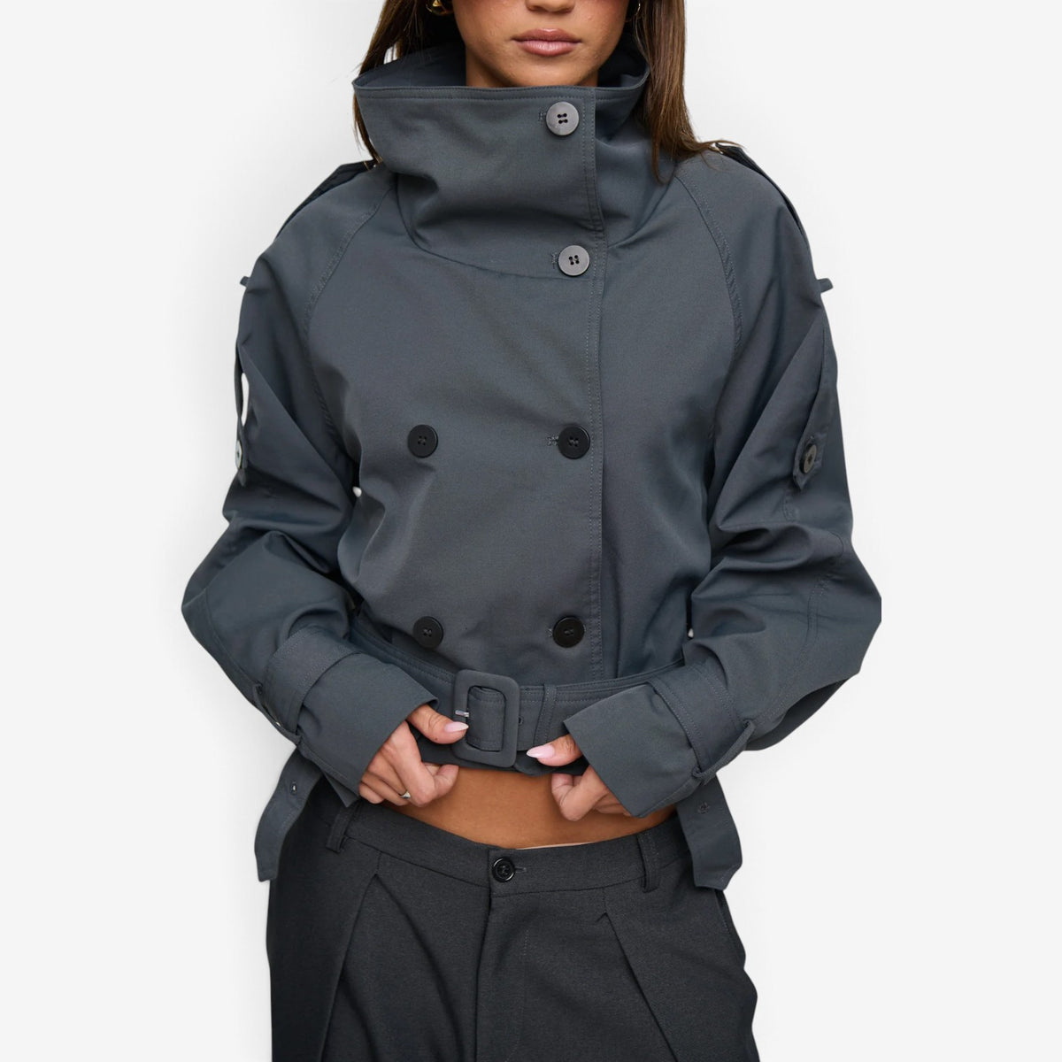 Victorine™ High Collar Cropped Jacket