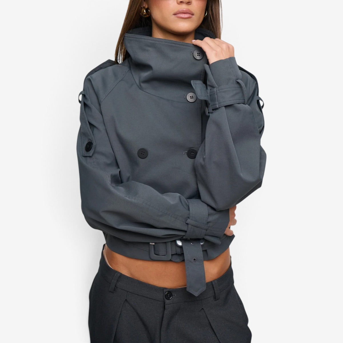 Victorine™ High Collar Cropped Jacket